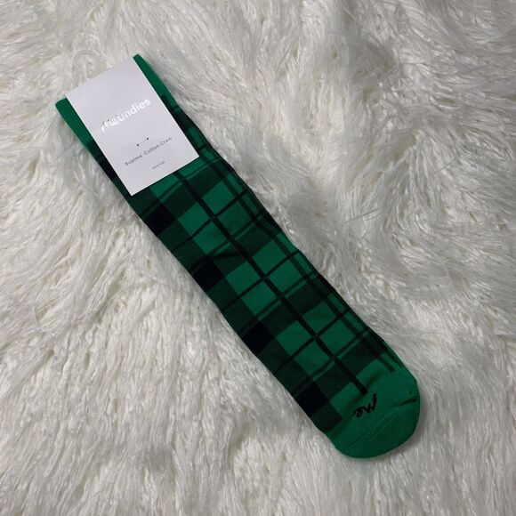 MeUndies Supima Green Plaid Holiday Christmas crew socks Medium - Picture 1 of 4